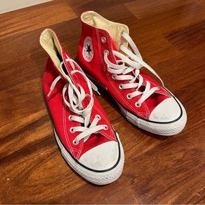 Red Converse high tops